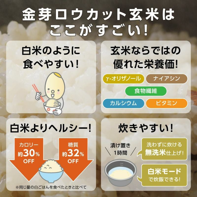 金芽ロウカット玄米 4kg（2kg×2袋） 【送料無料】 | 金芽米